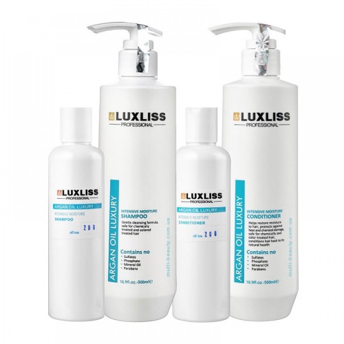 Набор Luxliss Argan Oil Luxury Intensive Moisture Original увлажняющий аргановый шампунь и кондиционер 2x200 г (разлив)