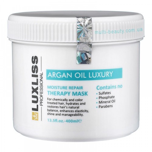 Увлажняющая аргановая маска Luxliss Argan Oil Luxury Moisture Repair Therapy Mask Original для восстановления волос 400 мл