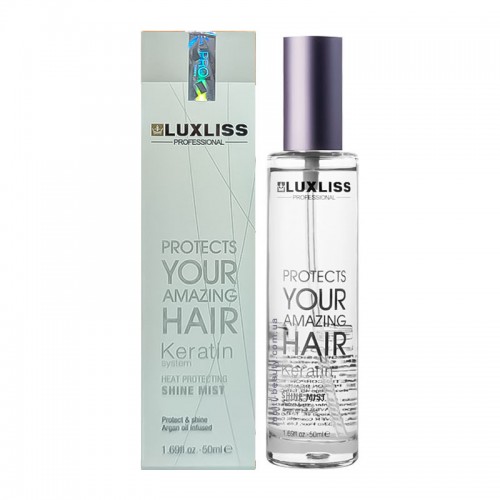 Кератиновый спрей-блеск термозащита для волос Luxliss Keratin Heat Protecting Shine Mist 50 мл