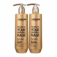 Набір Luxliss Keratin Smoothing Daily Care кератиновий шампунь та кондиціонер для щоденного використання 2x500 мл