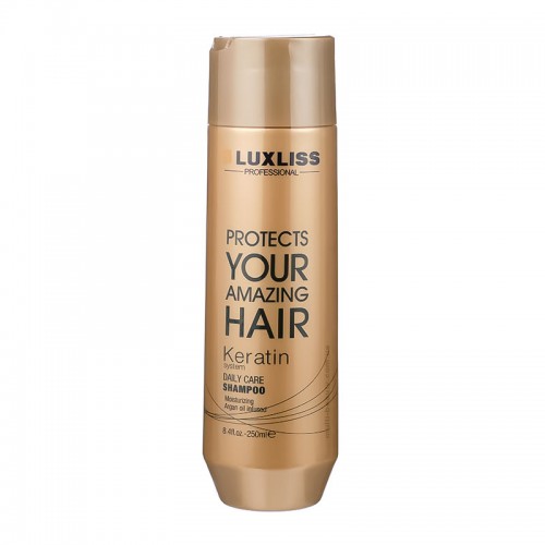 Шампунь кератиновий Luxliss Keratin Smoothing Daily Care Shampoo для щоденного використання 250 мл