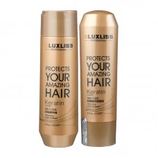 Набор Luxliss Keratin Smoothing Daily Care кератиновый шампунь и кондиционер для повседневного использования 250+200 мл