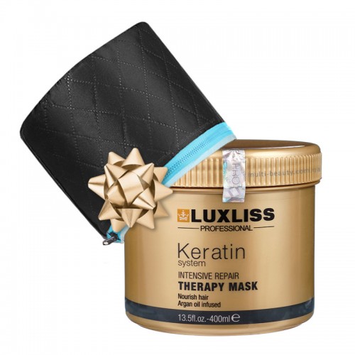 Восстанавливающая маска Luxliss Keratin Intensive Repair Therapy Mask с кератином 400 мл+ в подарок термошапка