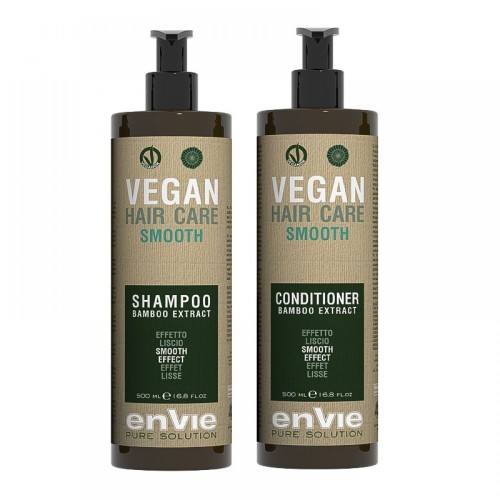 Разглаживающий набор Envie Vegan Smooth Bamboo Extract шампунь и кондиционер для волос с экстрактом бамбука (EN856/EN862) 2x250 г (разлив)